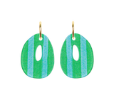 Bulle Striped - Pink and Green Earrings
