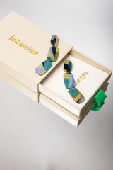 Curieuse Terre Bleue - Green Earrings