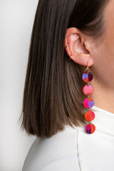 Lunaire Illusion - Blue and Pink Earrings - Circles