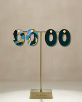Ovale  Terre Bleue- Green Earrings
