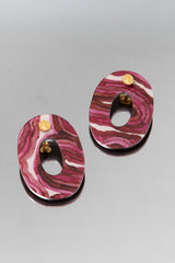 Ovale Désir - Bordeaux Earrings