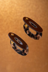 Ovale  Fauve- Brown Earrings