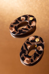 Ovale  Fauve- Brown Earrings