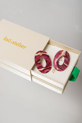 Ovale Désir - Bordeaux Earrings