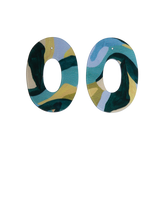 Ovale  Terre Bleue- Green Earrings
