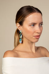 Curieuse Terre Bleue - Green Earrings